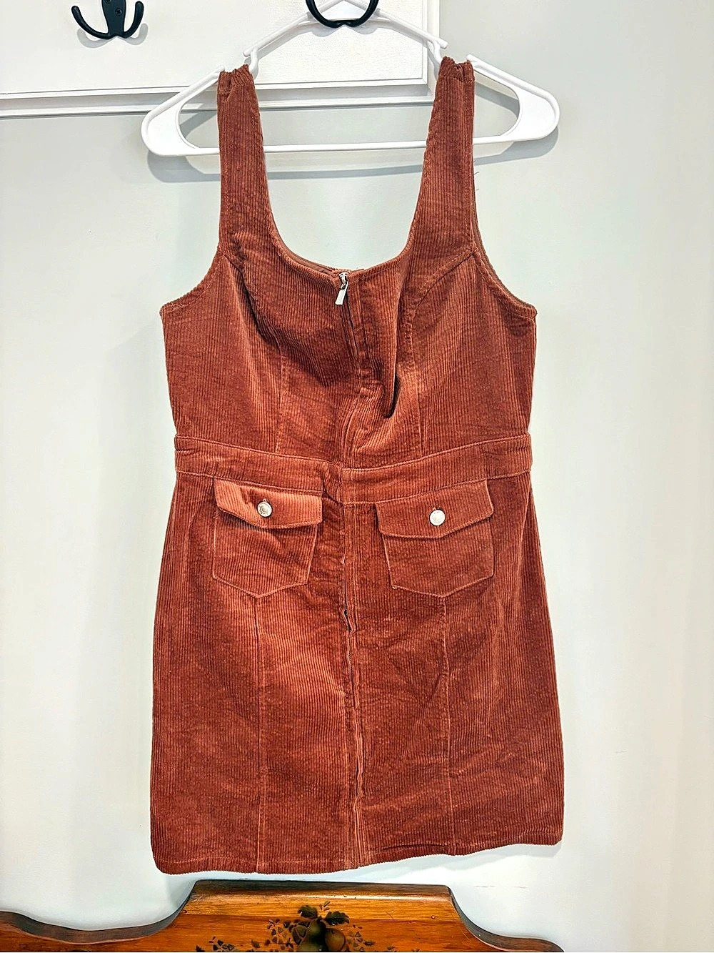 Denim Co. Corduroy Fall Mini Dress in Brown Size Medium